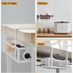 Under Desk Cable Management Tray | No‑Drill Wire Organizer | New | Home Office